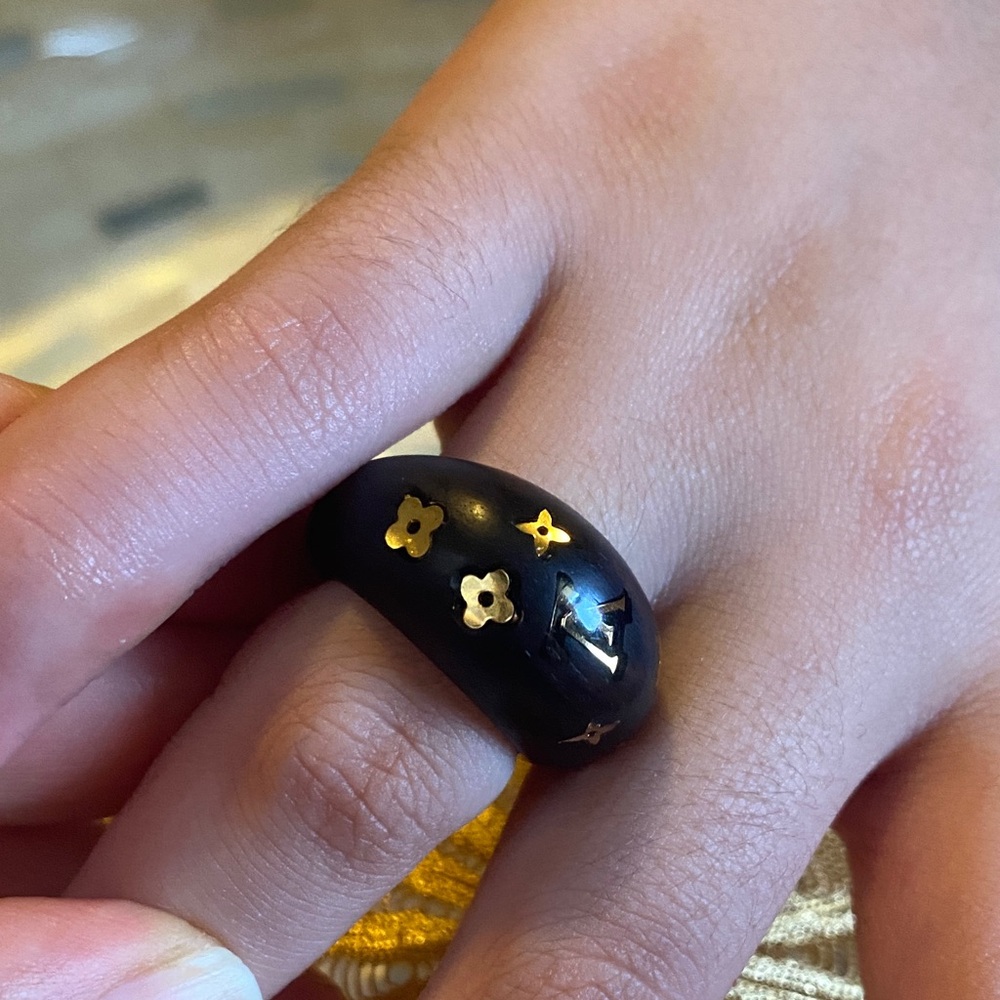 🖤♠️♣️💛❤️‍🔥Louis Vuitton Silvania Wood Sz 6 Ring M GA0132  With Box🎁 - Picture 5 of 15